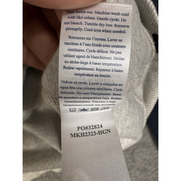 Faherty Sweater Mens XXL Gray Blue Organic Cotton Sweatshirt Knit Pullover - Picture 11 of 15